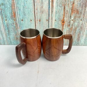 Multipurpose Wooden Mug with Steel Inside - SH1011