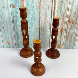 Wooden Candle Stand Holder for Décor Set of 3 - SH1084